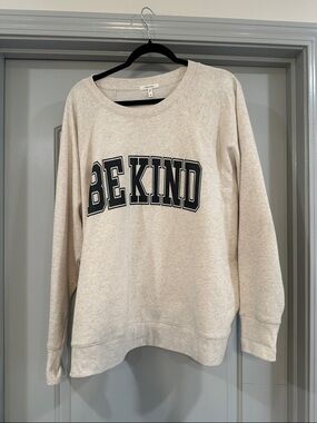 Maurices Cream "BE KIND" Sweatshirt with Black Lettering